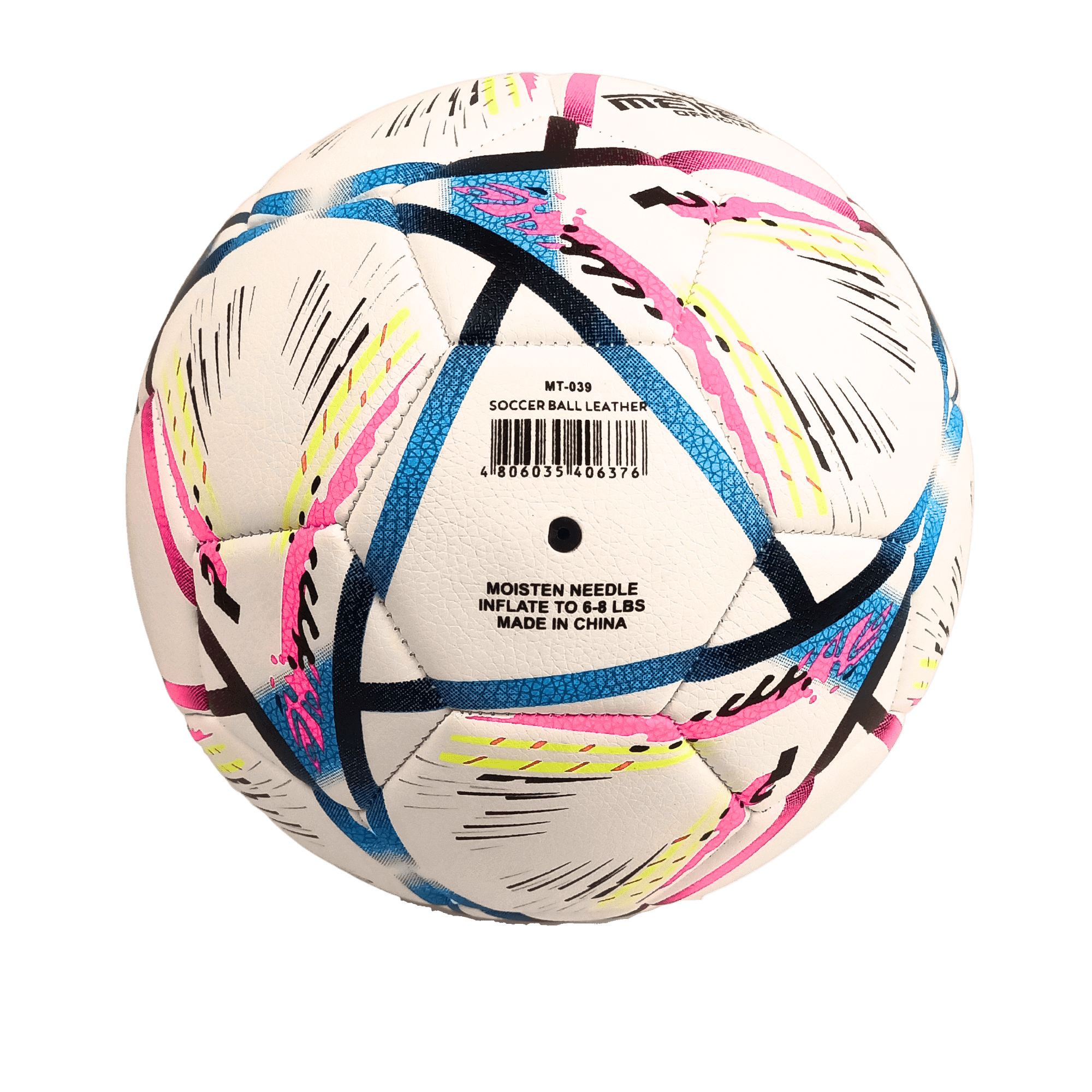 Meteor Official Soccer Ball Leather 32 Panel Multicolor Size 5 - Image 3