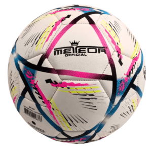 Meteor Official Soccer Ball Leather 32 Panel Multicolor Size 5