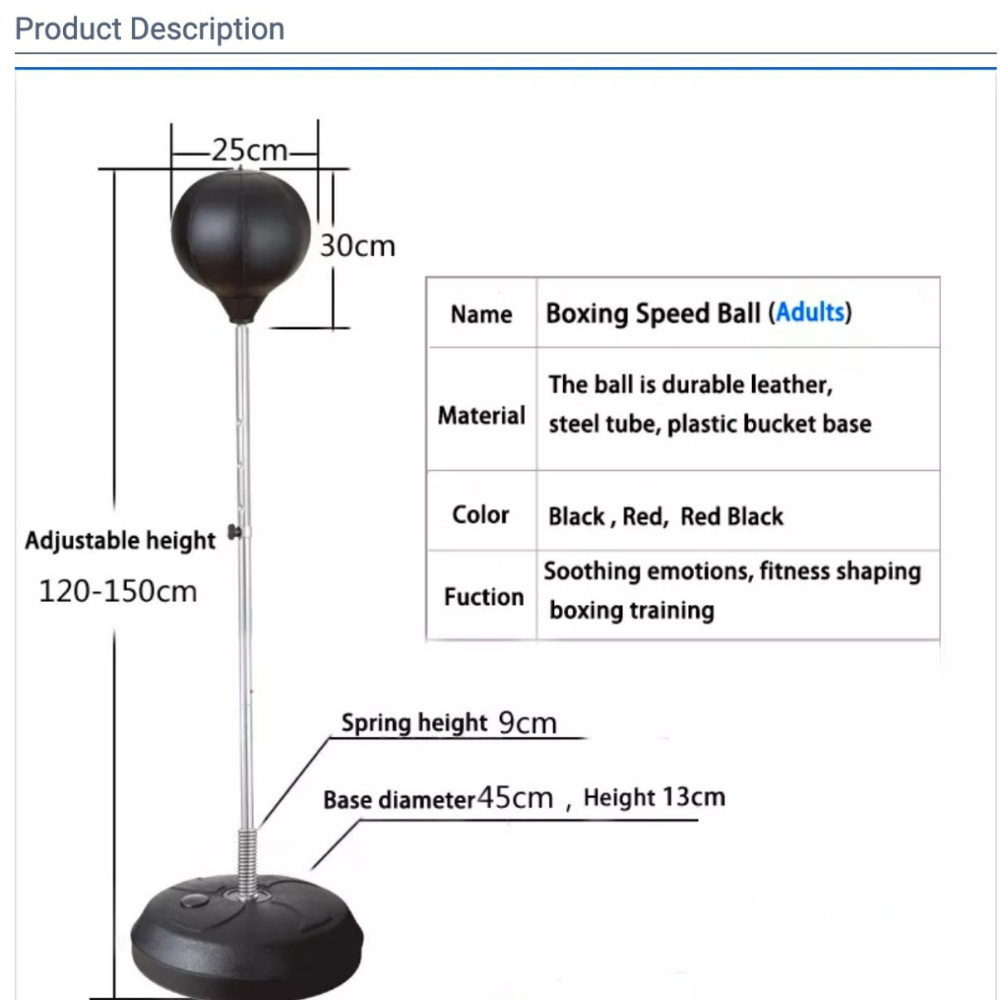 Pro Sport Boxing Ball with Stand - Image 2