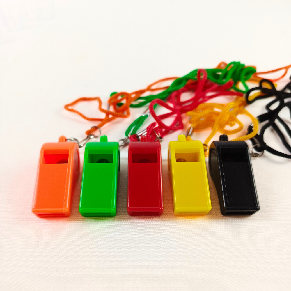 Pro Sport Plastic Whistle with Lanyard 10 pcs