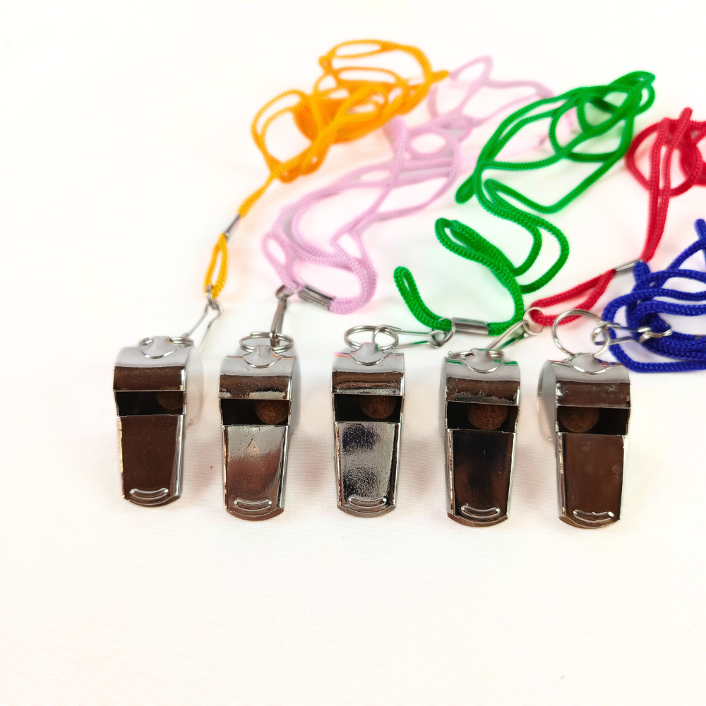 Pro Sport Metal Whistle with Lanyard 10 pcs - Image 2