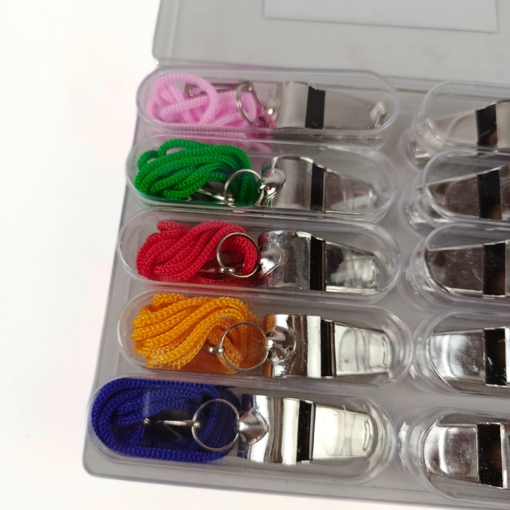 Pro Sport Metal Whistle with Lanyard 10 pcs - Image 3