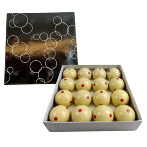 Maxpro Billiard Cue Ball with Red Dots 2 1/4 Inches 16 pcs