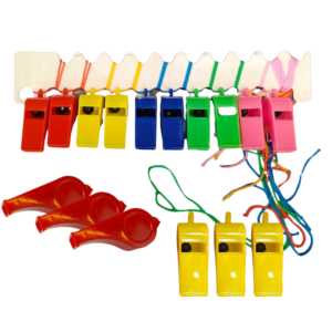 Pro Sport Plastic Whistle with Lanyard 10 pcs