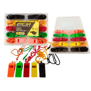 Pro Sport Plastic Whistle with Lanyard 10 pcs