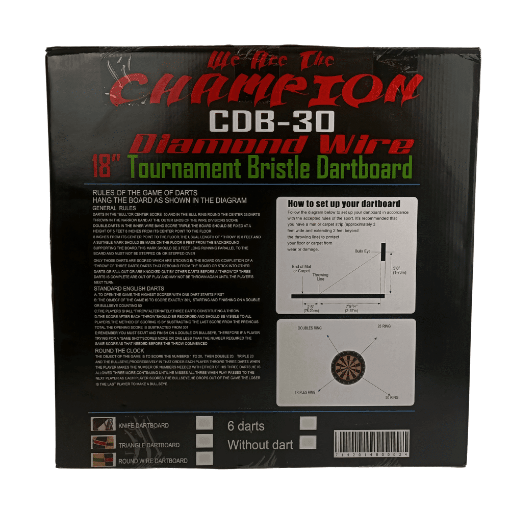 Champion Bristle Dartboard Diamond Wire 18 Inches
