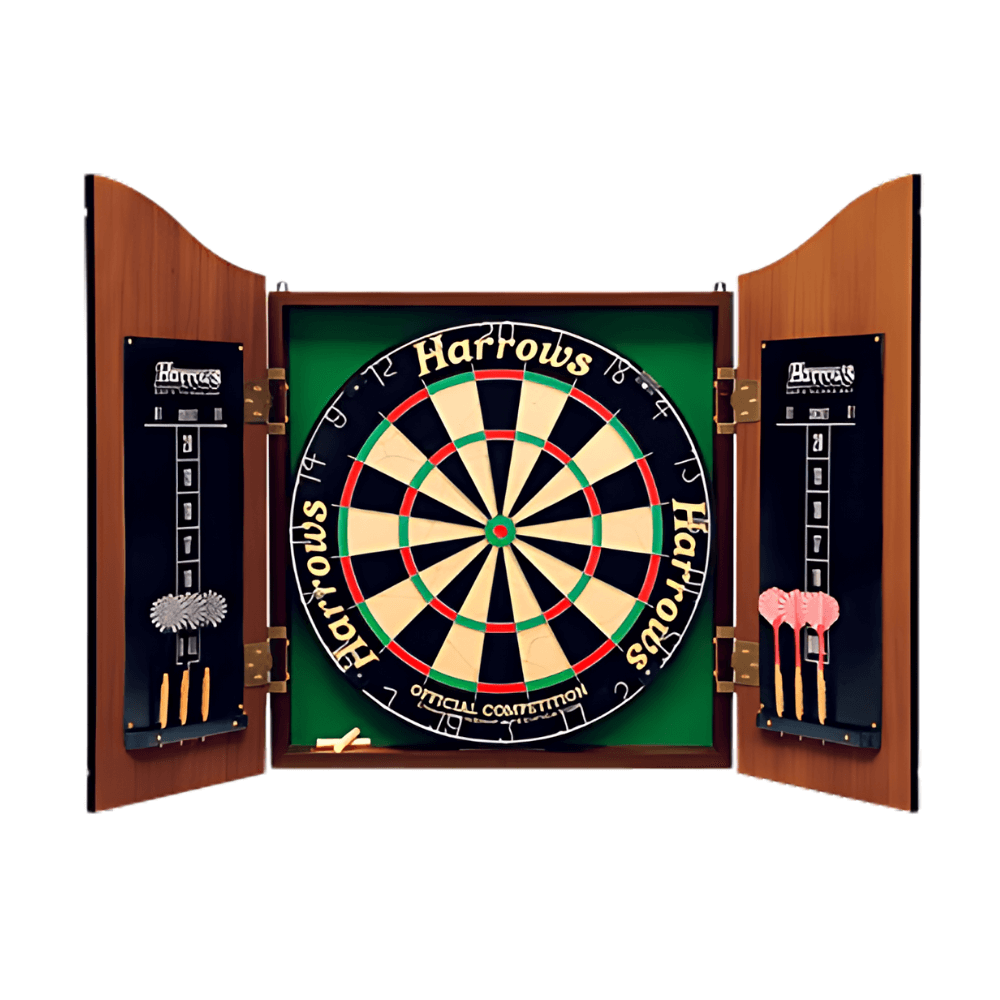 Dartboard & Cabinet Complete Set