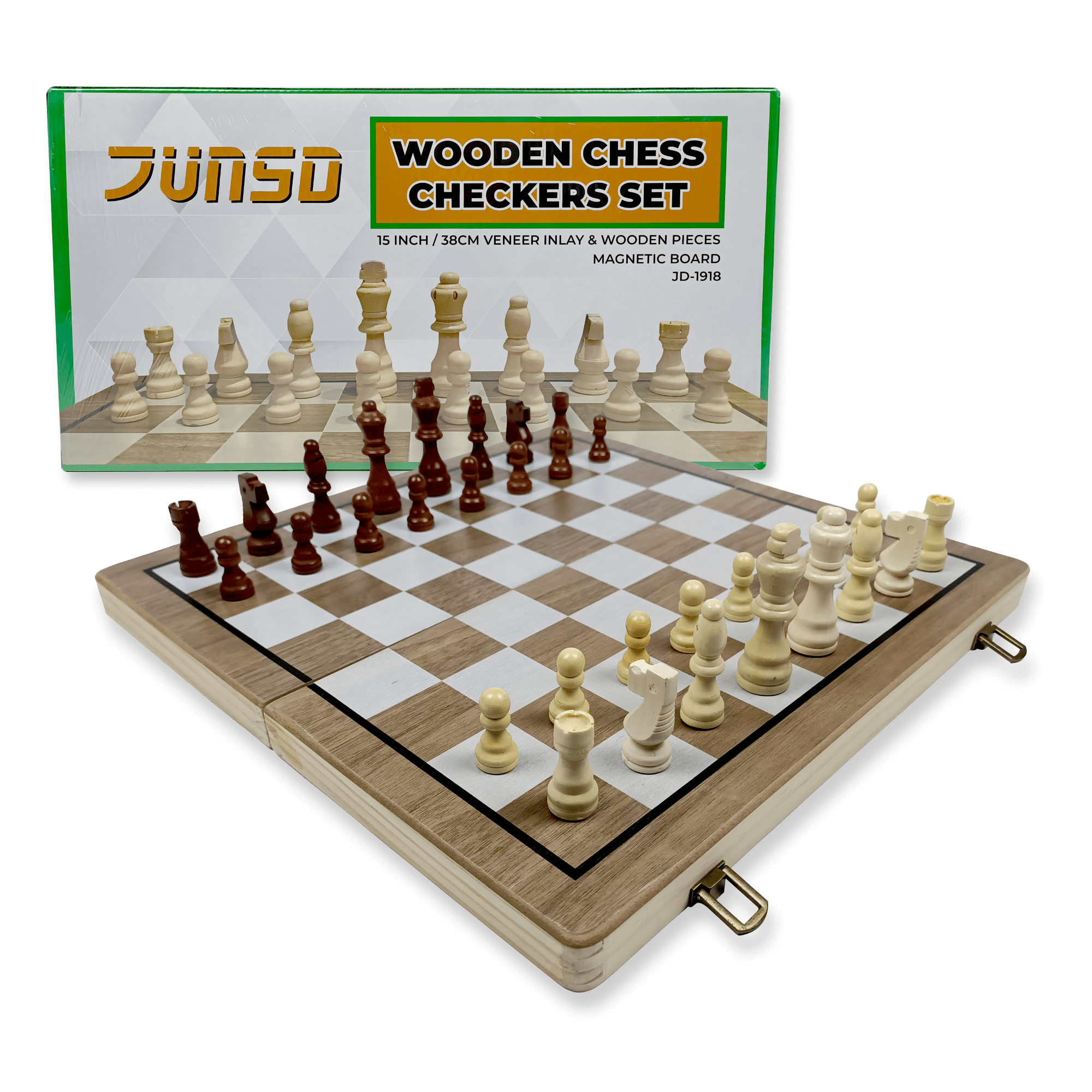 JUNSD WOODEN MAGNETIC CHESS SET